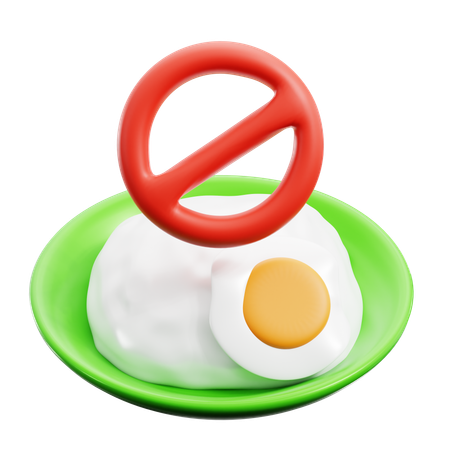 No Eating Sign  3D Icon