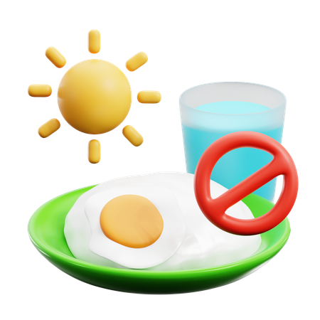 No Eating Sign  3D Icon