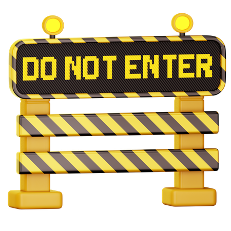 No entrar en la barrera  3D Icon