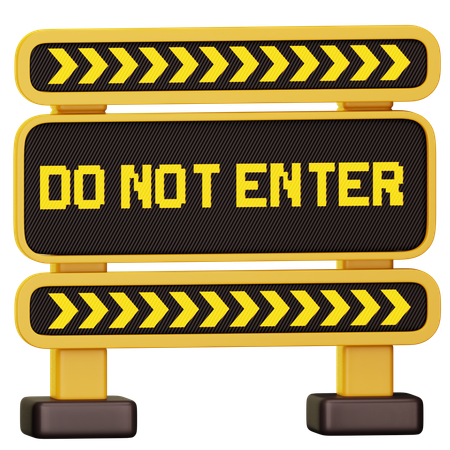 No entrar en la barrera  3D Icon