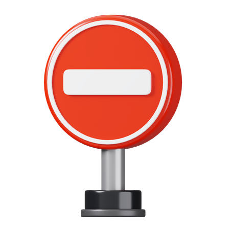 No Entry Sign  3D Icon
