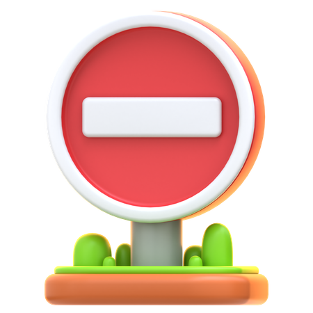 No Entry Sign  3D Icon