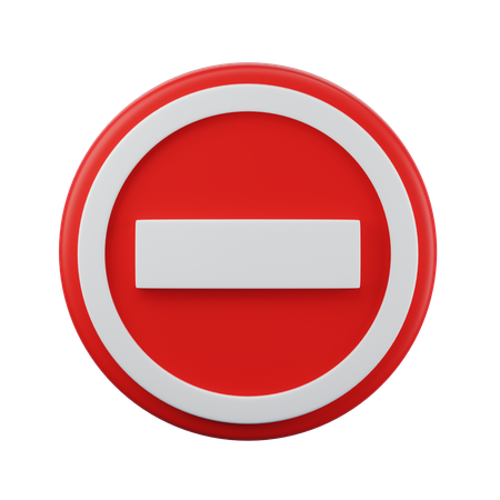 No entry Sign 3d icon  3D Icon