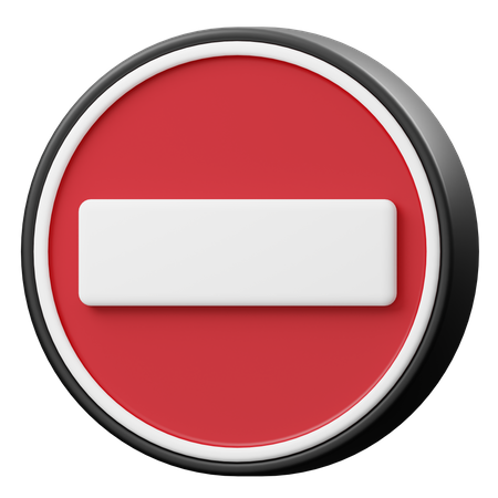 No Entry Sign  3D Icon