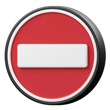 No Entry Sign  3D Icon