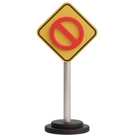 No Entry Sign  3D Icon