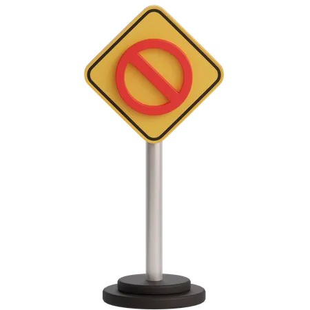 No Entry Sign  3D Icon