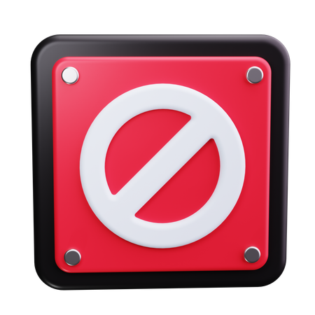 No Entry Sign  3D Icon