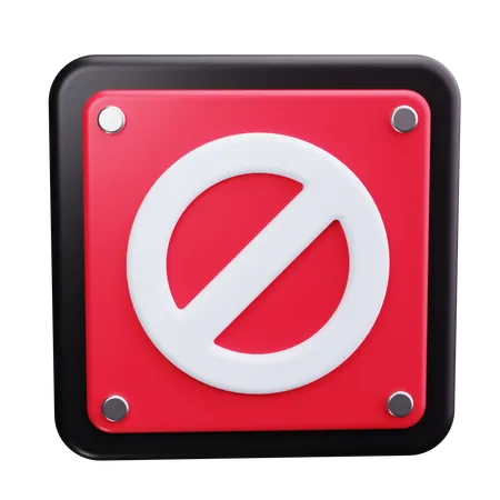 No Entry Sign  3D Icon