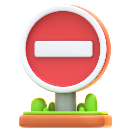 No Entry Sign  3D Icon