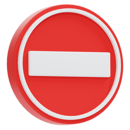 No Entry Sign  3D Icon