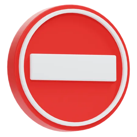 No Entry Sign  3D Icon