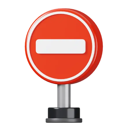 No Entry Sign  3D Icon