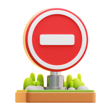 No entry sign  3D Icon