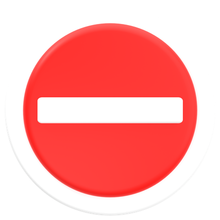 No Entry Sign  3D Icon