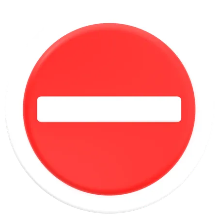 No Entry Sign  3D Icon