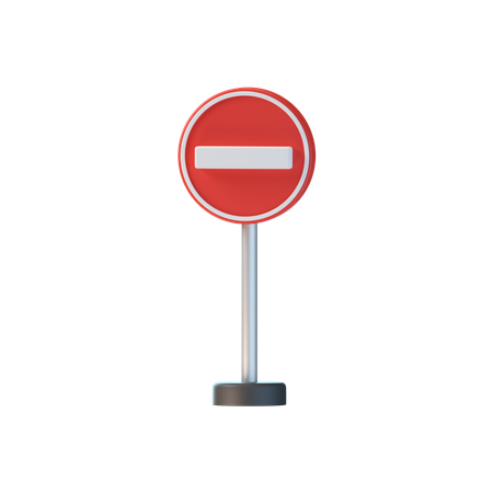 No Entry Sign  3D Icon