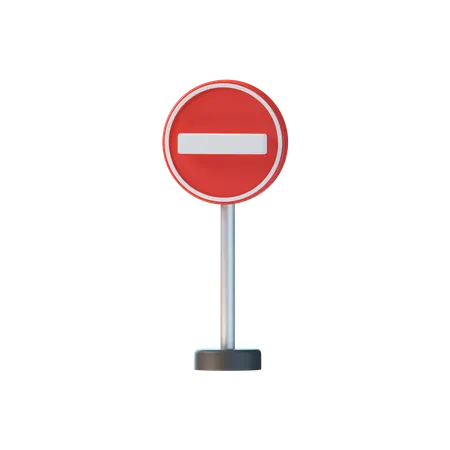 No Entry Sign  3D Icon