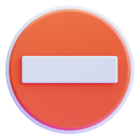 No entry sign  3D Icon