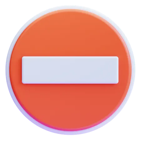 No entry sign  3D Icon