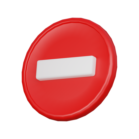 No entry sign  3D Icon