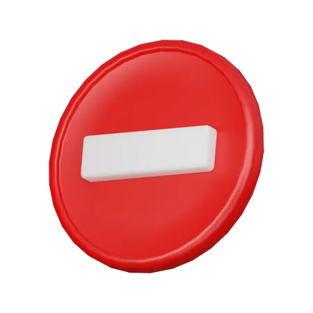 No entry sign  3D Icon