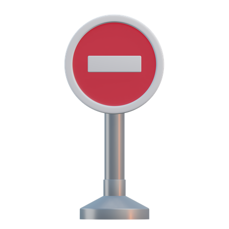 No Entry Sign  3D Icon