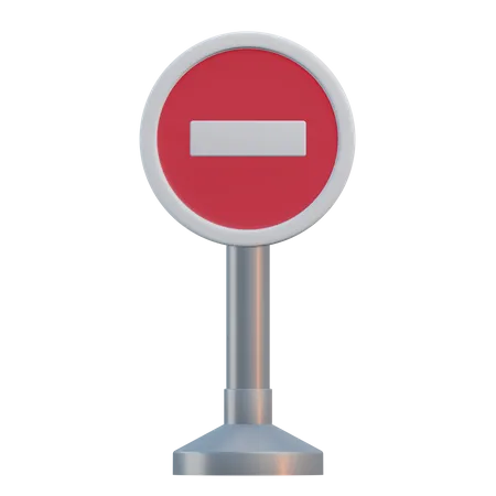 No Entry Sign  3D Icon