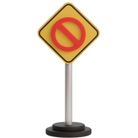 No Entry Sign  3D Icon