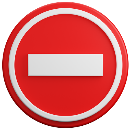 No Entry Sign  3D Icon