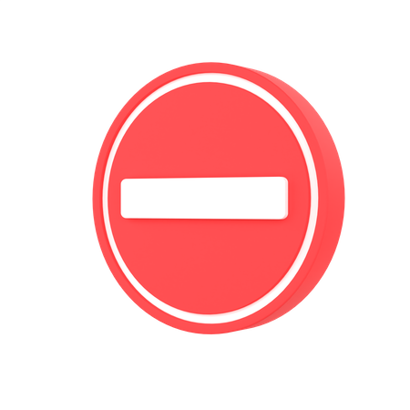No Entry Sign  3D Icon