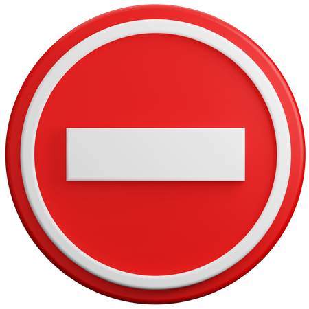 No Entry Sign 3D Illustration