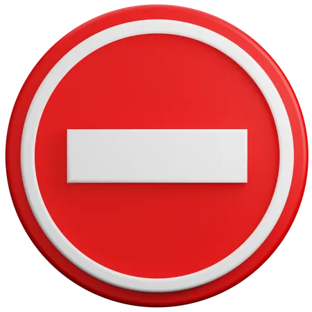 No Entry Sign 3D Illustration