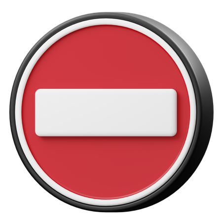 No Entry Sign 3D Icon