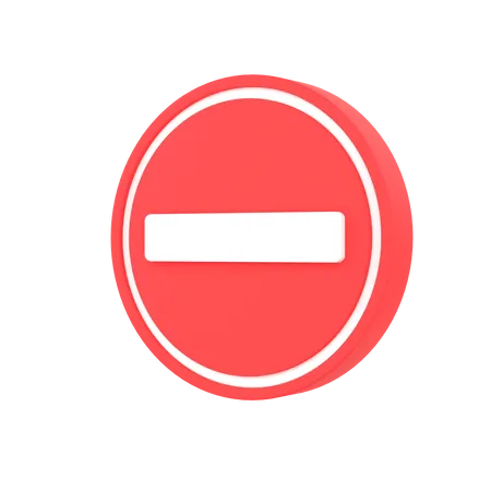 No Entry Sign 3 D Illustration 3D Icon