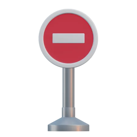 No Entry Sign 3D Icon