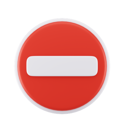 No Entry Signs  3D Icon