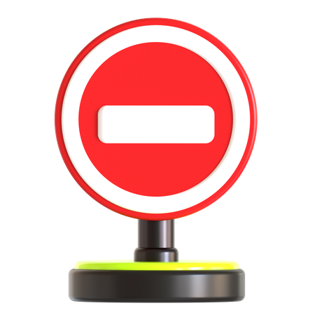 No Entry Traffic Sign  3D Icon