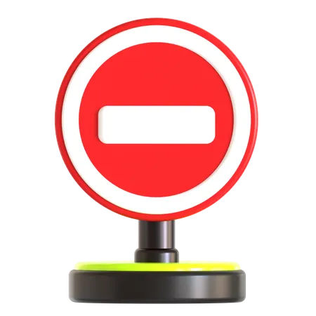 No Entry Traffic Sign  3D Icon