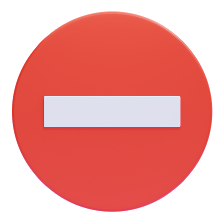 No Entry Traffic Sign  3D Icon