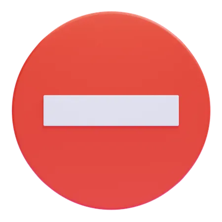 No Entry Traffic Sign  3D Icon