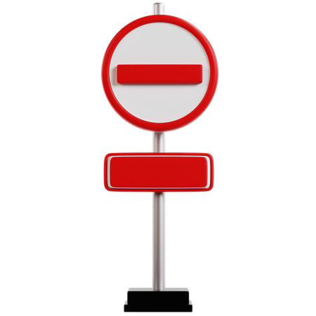 No Entry Traffic Sign  3D Icon