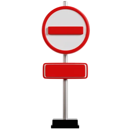 No Entry Traffic Sign  3D Icon