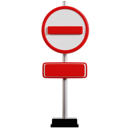 No Entry Traffic Sign  3D Icon