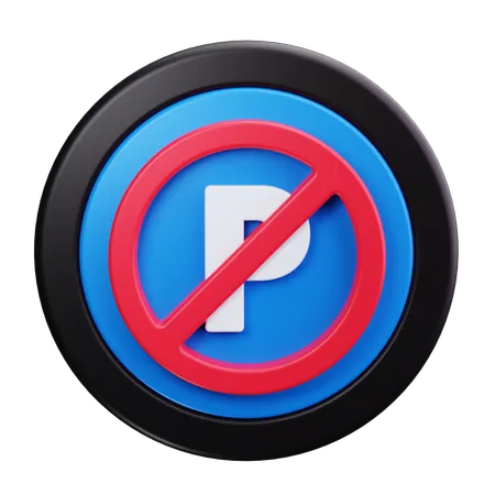 No estacionar  3D Icon