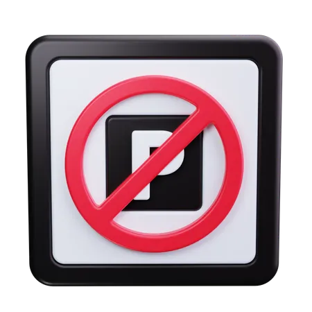 No estacionar  3D Icon