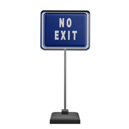 No Exit Sign  3D Icon