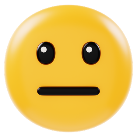 No Expression Emoji  3D Icon