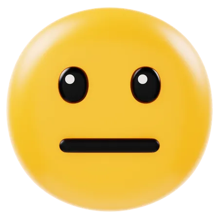 No Expression Emoji  3D Icon