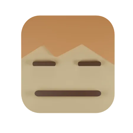 No expression face  3D Emoji